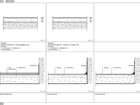  塑胶橡胶地板剖面图 