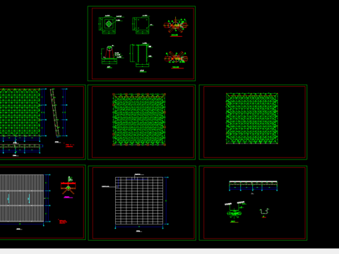  电影院观众厅网架节点大样 