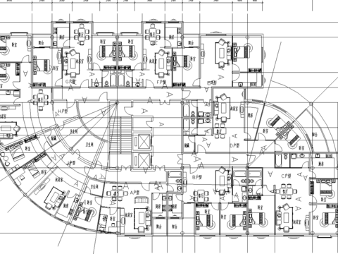  住宅平面戶型CAD施工圖 
