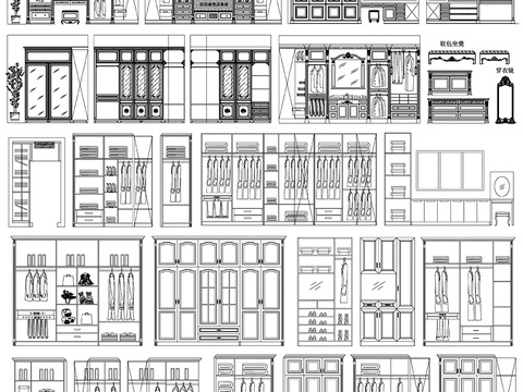  衣柜室内设计cad图库 