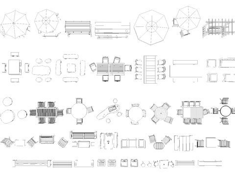  乡村户外座椅cad图库 