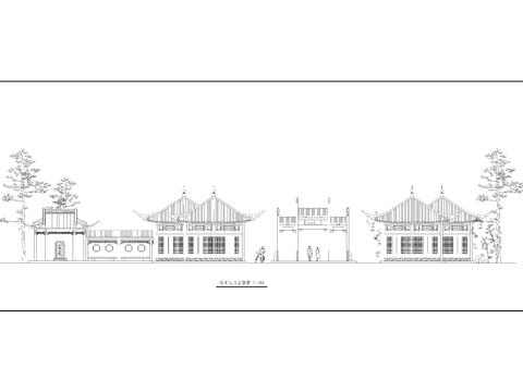  悅園入口CAD施工圖 