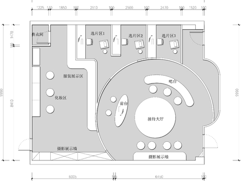  儿童摄影 婚纱摄影 照相馆cad平面图 