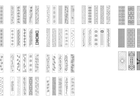  木制雕刻花纹CAD图库 