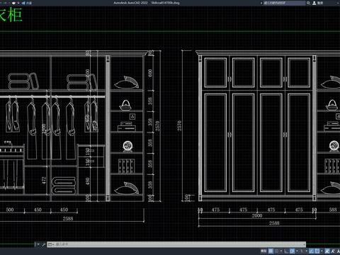  衣柜 柜子 柜体cad图库 