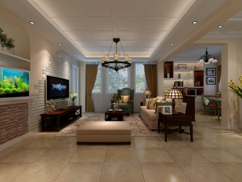  金色港湾简美客餐厅卧室CAD施工图 