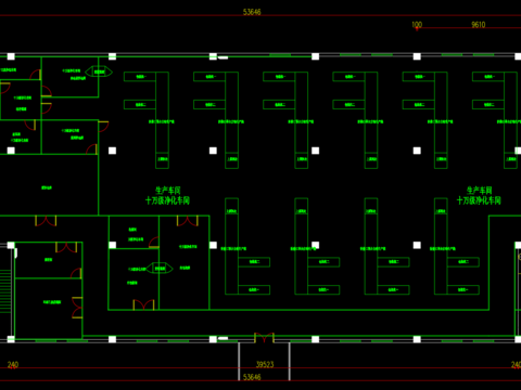  厂房口罩厂cad施工图 