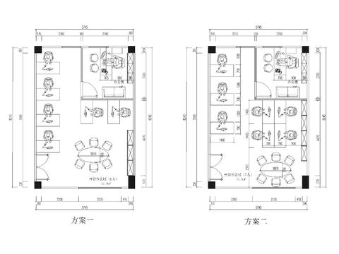 办公室平面CAD施工图 