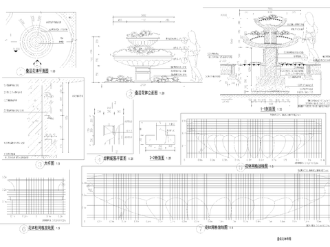  欧式花钵CAD节点大样 