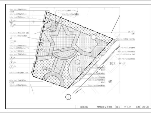  口袋公園cad施工圖 