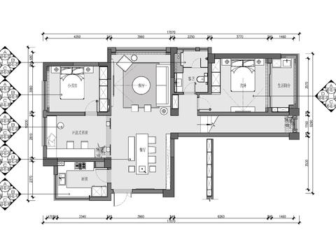  样板房cad平面图 