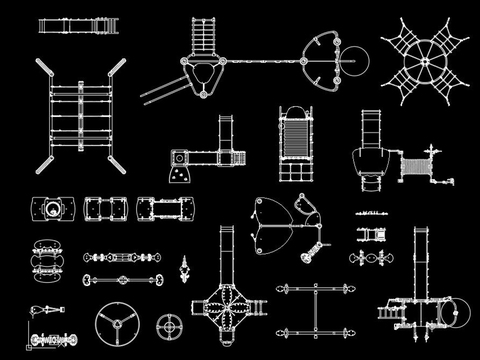  儿童游乐场娱乐设施cad图库 