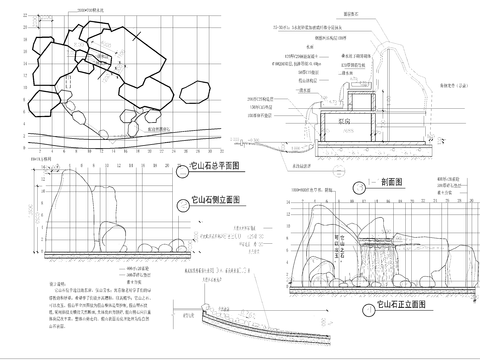  假山水节点大样 