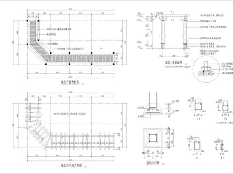  廊架详图cad大样图 