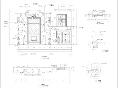  别墅挑高大厅 立面剖面 节点大样图 