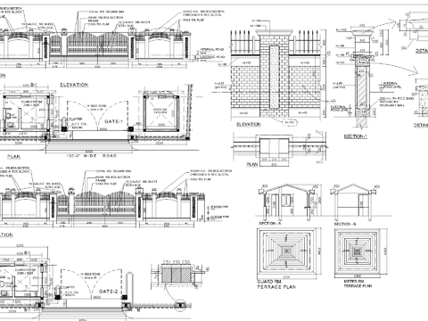  边界墙CAD施工图 