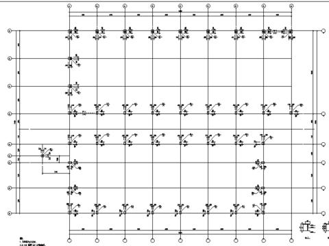  长安汽车带夹层钢展厅CAD结构图 