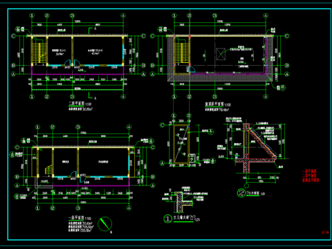  污水处理厂房cad施工图 