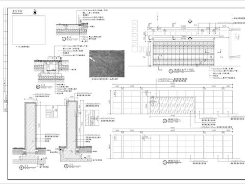  景墙及木平台细部CAD施工图 