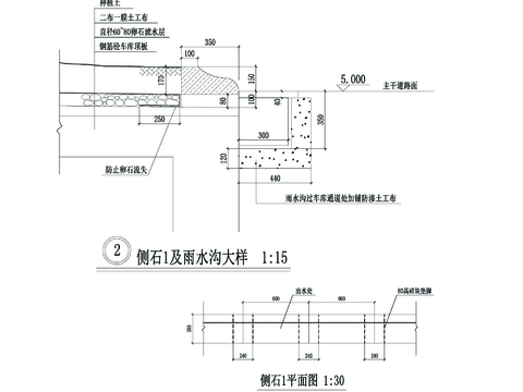  跌落式花坛节点大样 
