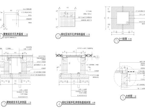  手孔井安装 户外配电箱做法cad大样图 