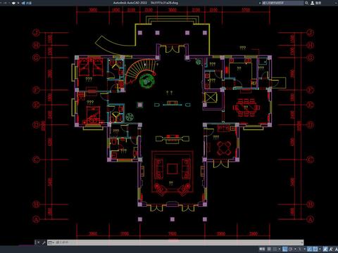  别墅建筑 农村住宅cad平面图 
