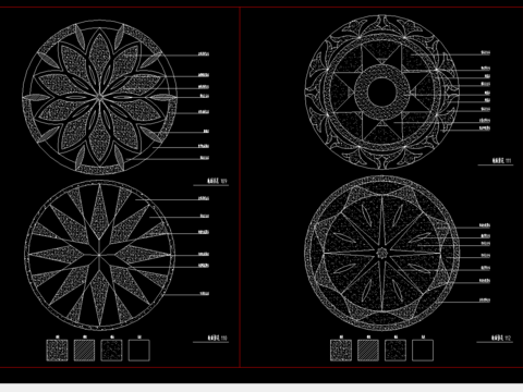  地面拼花cad图库 