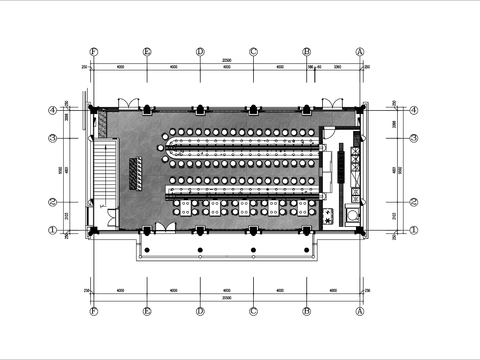  200㎡铁板烧餐厅cad平面图 