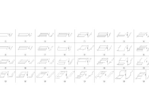  欧式​天花石膏线 腰线 装饰线条cad图库 