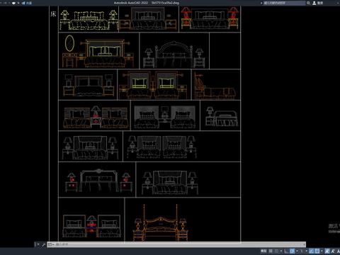  床立面图cad图库 