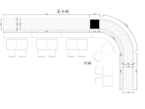 卡座隔断节点大样图 