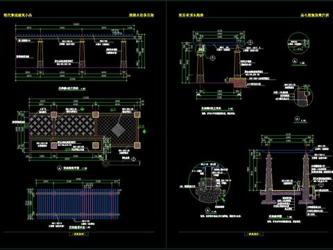  廊架花架CAD施工图 