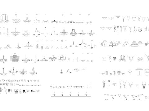  灯具cad图库 