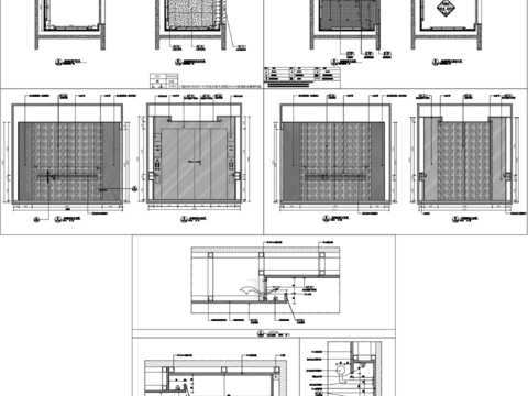  电梯轿厢装饰cad大样图 