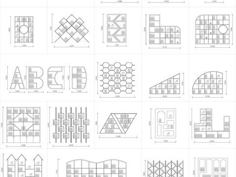  异形柜子cad图库 