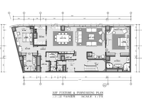  500㎡复式别墅CAD施工图 