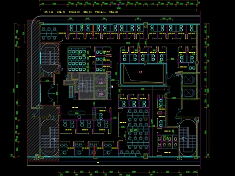  530㎡培训中心cad平面图 