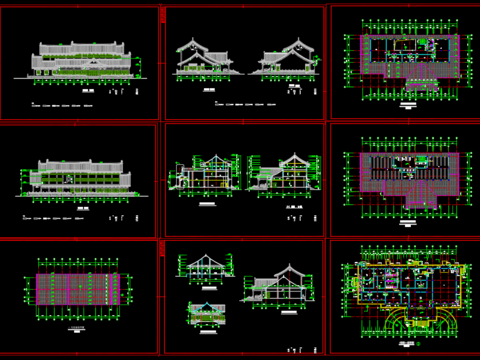  圖書(shū)館建筑cad施工圖 