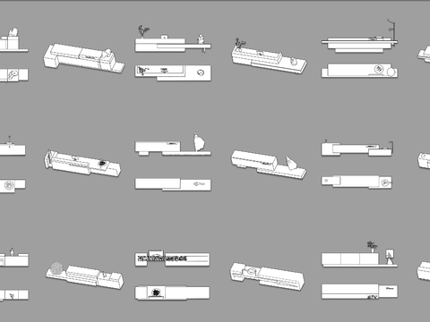  前台接待台服务台咨询台cad图库 