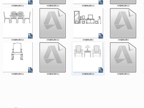  休闲桌椅cad图库 