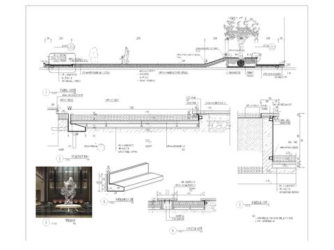  下沉庭院cad立面图 