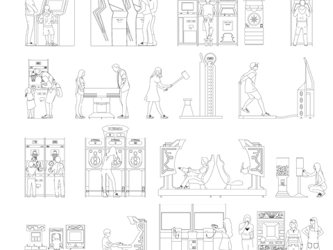  游戏厅电玩城设备CAD图库 