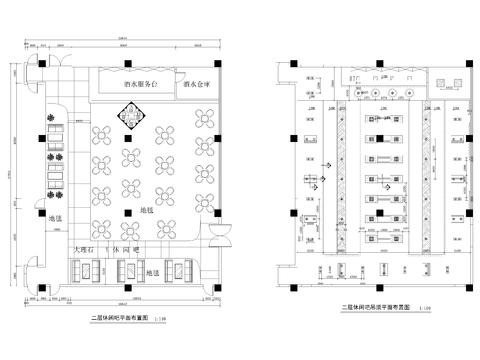  休闲吧cad平面图 