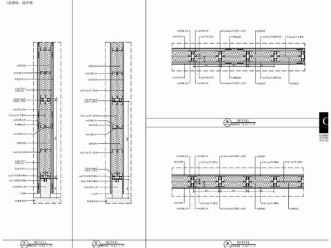  轻钢龙骨隔墙cad大样图 