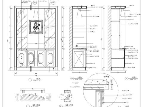  室内衣柜 趟柜等柜类cad大样图 