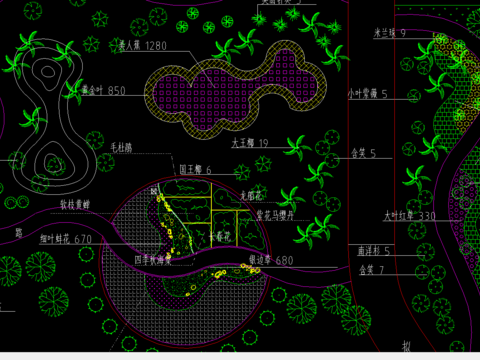  雅域小游园环境cad平面图 