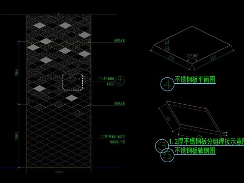  现代精神堡垒设计cad施工图 