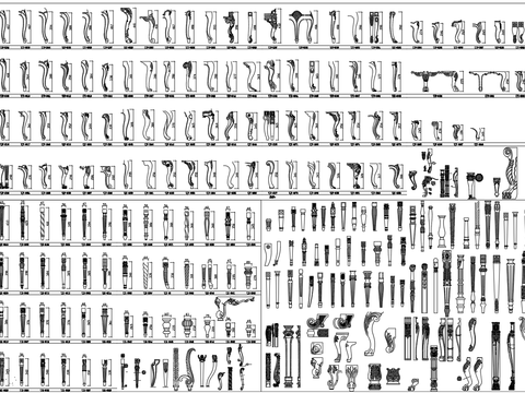  欧式腿样素材CAD图库 