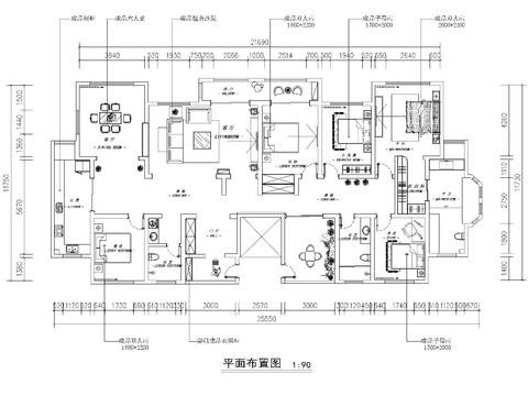  大平層CAD施工圖 