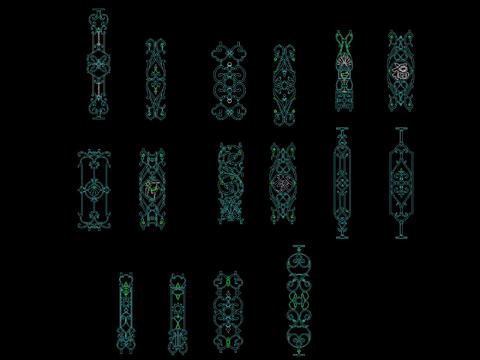  铁艺栏杆CAD图库 